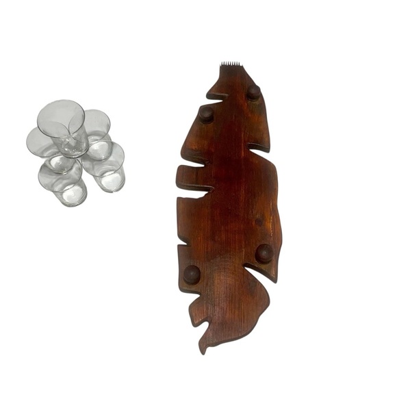 Hand Carved unique vintage Wooden 5 Tea Light Candle Holder. 20”L x 6.5”W - Picture 13 of 14